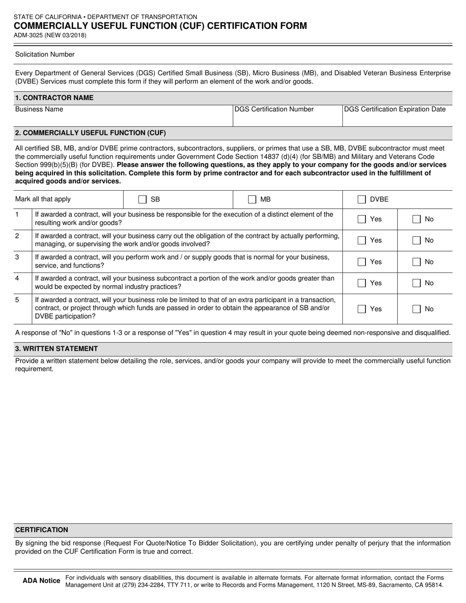 Form ADM-3025 - Fill Out, Sign Online and Download Fillable PDF ...