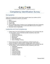 Document preview: Competency Identification Survey - California