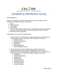 Competency Identification Survey - California