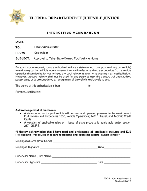 Form FDDJ1306 Attachment 3 Interoffice Memorandum - Florida