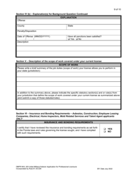 Form DBPR MVL003 Application for Initial Military/Veteran Application for Professional Licensure - Florida, Page 9