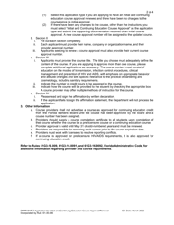 Form DBPR BAR7 Application for Initial and Continuing Education Course Approval or Renewal - Florida, Page 2