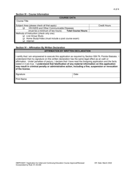 Form DBPR BAR7 Application for Initial and Continuing Education Course Approval or Renewal - Florida, Page 4