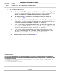 Form RS-43 Surrender of a License Plate by Owner - Florida, Page 3
