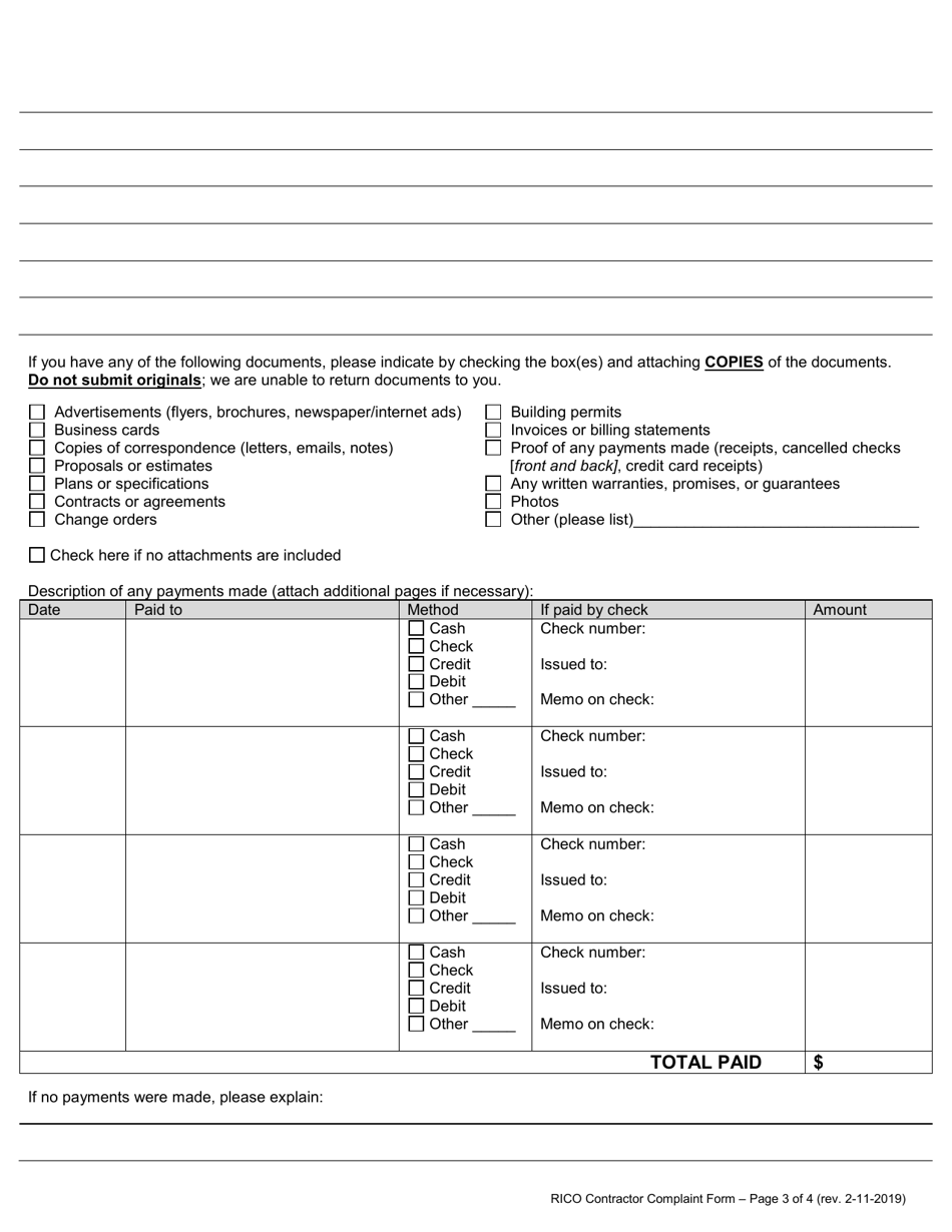 Hawaii Complaint Form - Contractor - Fill Out, Sign Online and Download ...