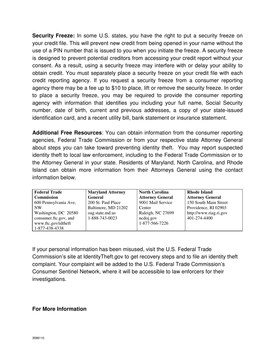 Notice of Data Breach - California, Page 3