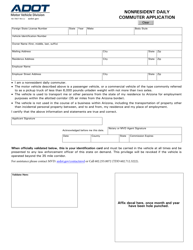 Form 40-7807 &quot;Nonresident Daily Commuter Application&quot; - Arizona