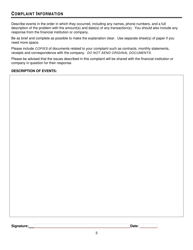 Money Transmitter Complaint Form - Idaho, Page 3