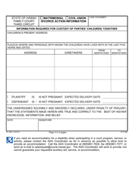 Form 3F-P-269 Matrimonial Action Information - Hawaii, Page 4