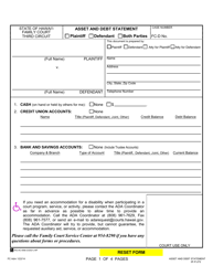 Form 3F-P-272 &quot;Asset and Debt Statement&quot; - Hawaii