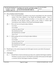 Form 3F-P-263 Affidavit of Plaintiff (For Uncontested Divorce) - Hawaii, Page 6