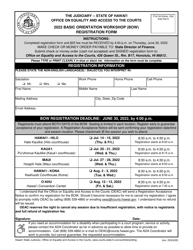 Basic Orientation Workshop Registration Form - Hawaii, Page 2