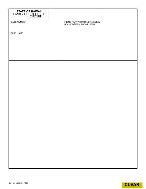 Temporary Coversheet - Hawaii