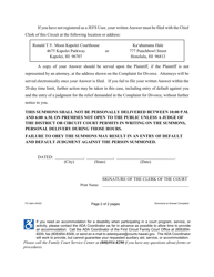 Form 1F-P-2039 Complaint for Divorce; Automatic Restraining Order; Summons to Answer Complaint - Hawaii, Page 8
