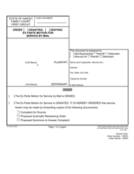 Form 1F-P-186 Proposed Order for Ex Parte Motion for Service by Mail - Hawaii, Page 2