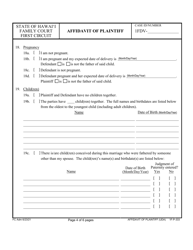 Form 1F-P-333 Affidavit of Plaintiff - Hawaii, Page 4
