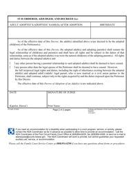 Form 1F-P-2071 Proposed Decree of Adoption of an Adult - Hawaii, Page 3