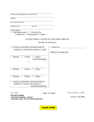 Document preview: Form 1F-P-998A Proof of Service - Hawaii