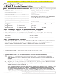 Form BOA-1 &quot;Board of Appeals Petition&quot; - Illinois