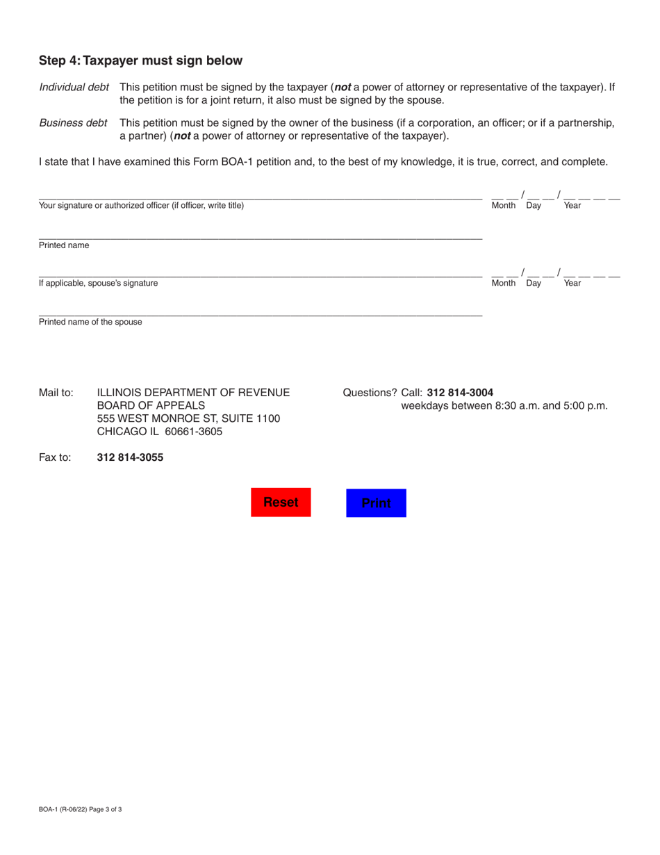 Form BOA-1 Board of Appeals Petition - Illinois, Page 3