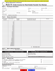 Document preview: Form RLG-14 Order-Invoice for Real Estate Transfer Tax Stamps - Illinois