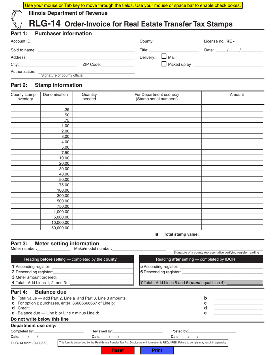 Form RLG14 Download Fillable PDF or Fill Online OrderInvoice for Real