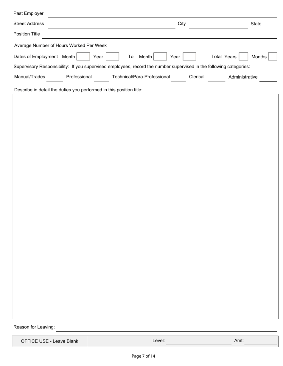 Form UMP-100B (IL40-1499) Promotional Employment Application - Upward Mobility Program - Illinois, Page 7