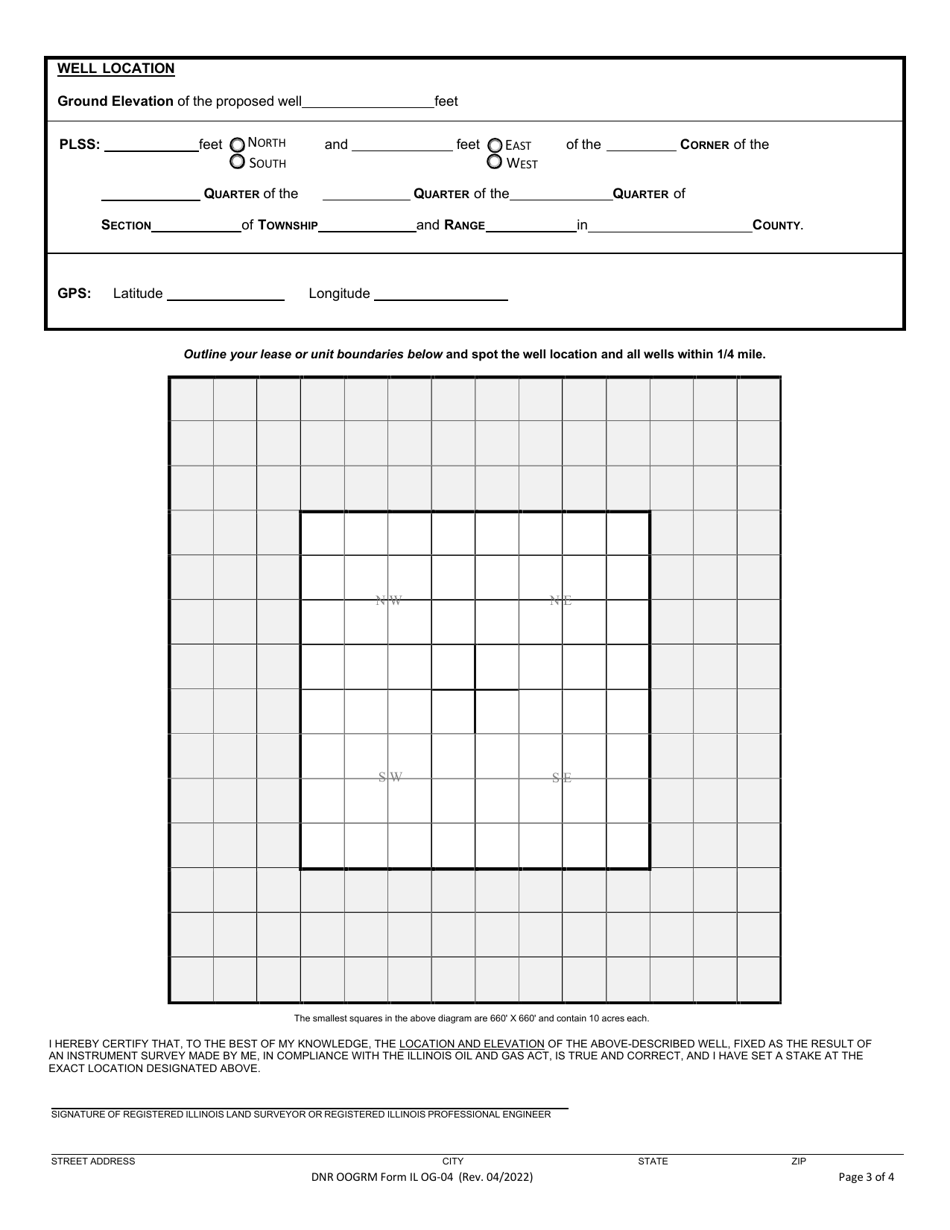 DNR OOGRM Form OG-4 Application to Amend a Class II Injection Well Permit - Illinois, Page 3