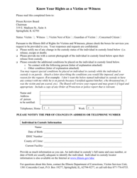 Document preview: Know Your Rights as a Victim or Witness Form - Illinois