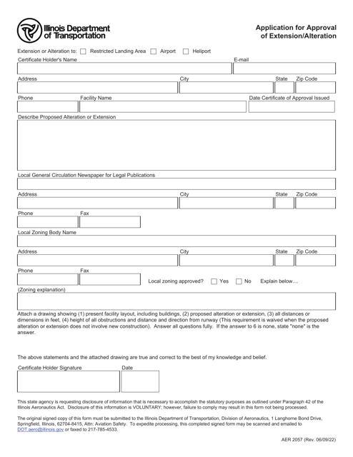 Form AER2057  Printable Pdf