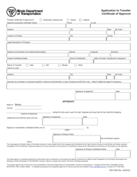Document preview: Form AER2058 Application to Transfer Certificate of Approval - Illinois