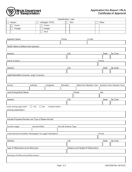 Form AER2059 Application for Airport/Rla Certificate of Approval - Illinois