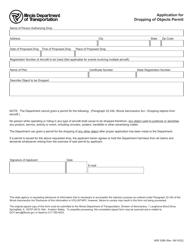 Document preview: Form AER2586 Application for Dropping of Objects Permit - Illinois