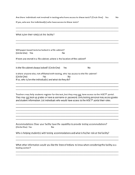 Indiana Hse Testing Center Application Form - Indiana, Page 2
