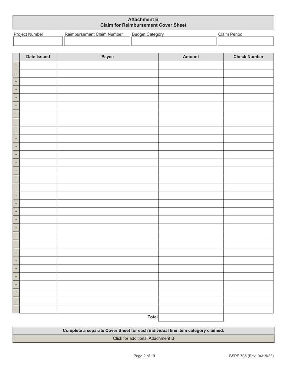 Form BSPE705 Cycle Rider Safety Claim for Reimbursement - Illinois, Page 2