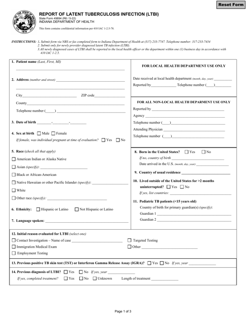 State Form 49894  Printable Pdf