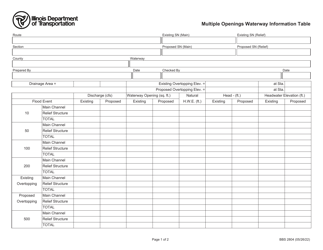 Document preview: Form BBS2804 Multiple Openings Waterway Information Table - Illinois