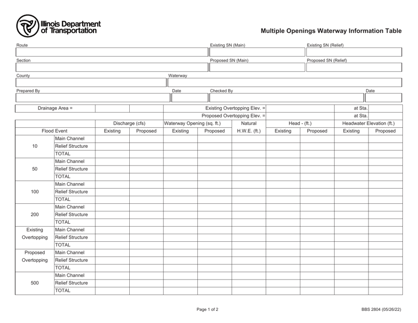 Form BBS2804  Printable Pdf