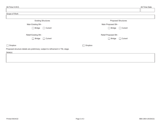 Form BBS2804 Multiple Openings Waterway Information Table - Illinois, Page 2