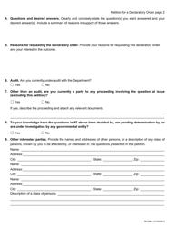 Form 76-006 Petition for Declaratory Order - Iowa, Page 2