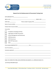 Request Form for Reimbursement of Procurement Training Costs - Iowa, Page 2