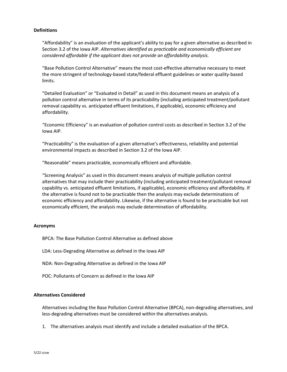 Exhibit 9A Preliminary Review of Antidegradation Alternatives Analysis - Iowa, Page 4
