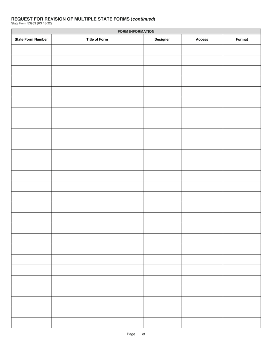 State Form 53963 Request for Revision of Multiple State Forms - Indiana, Page 2