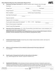 Form HFS1409X Illinois Medicaid Pharmacy Prior Authorization Request Form - Illinois, Page 2