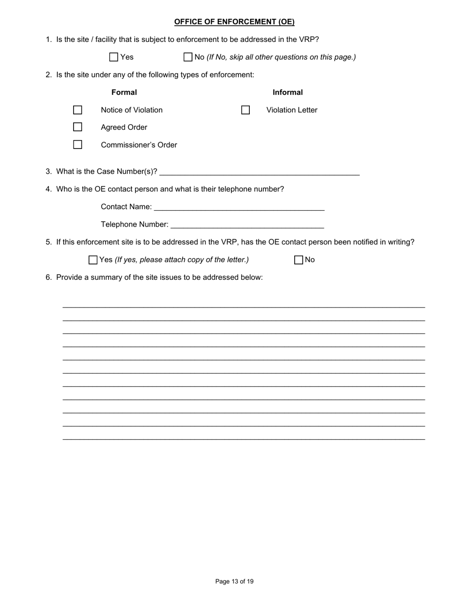 State Form 47271 Voluntary Remediation Program Application - Indiana, Page 13