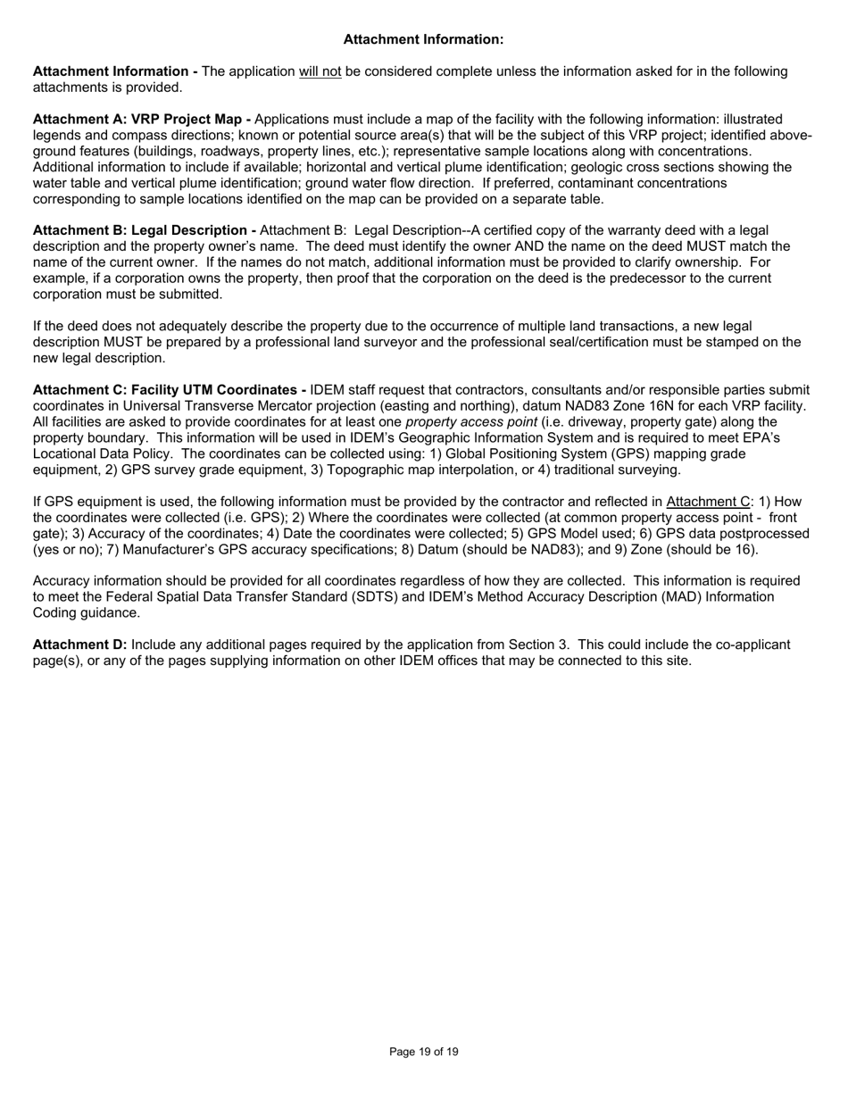 State Form 47271 Voluntary Remediation Program Application - Indiana, Page 19