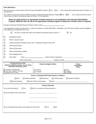 State Form 47271 Voluntary Remediation Program Application - Indiana, Page 2