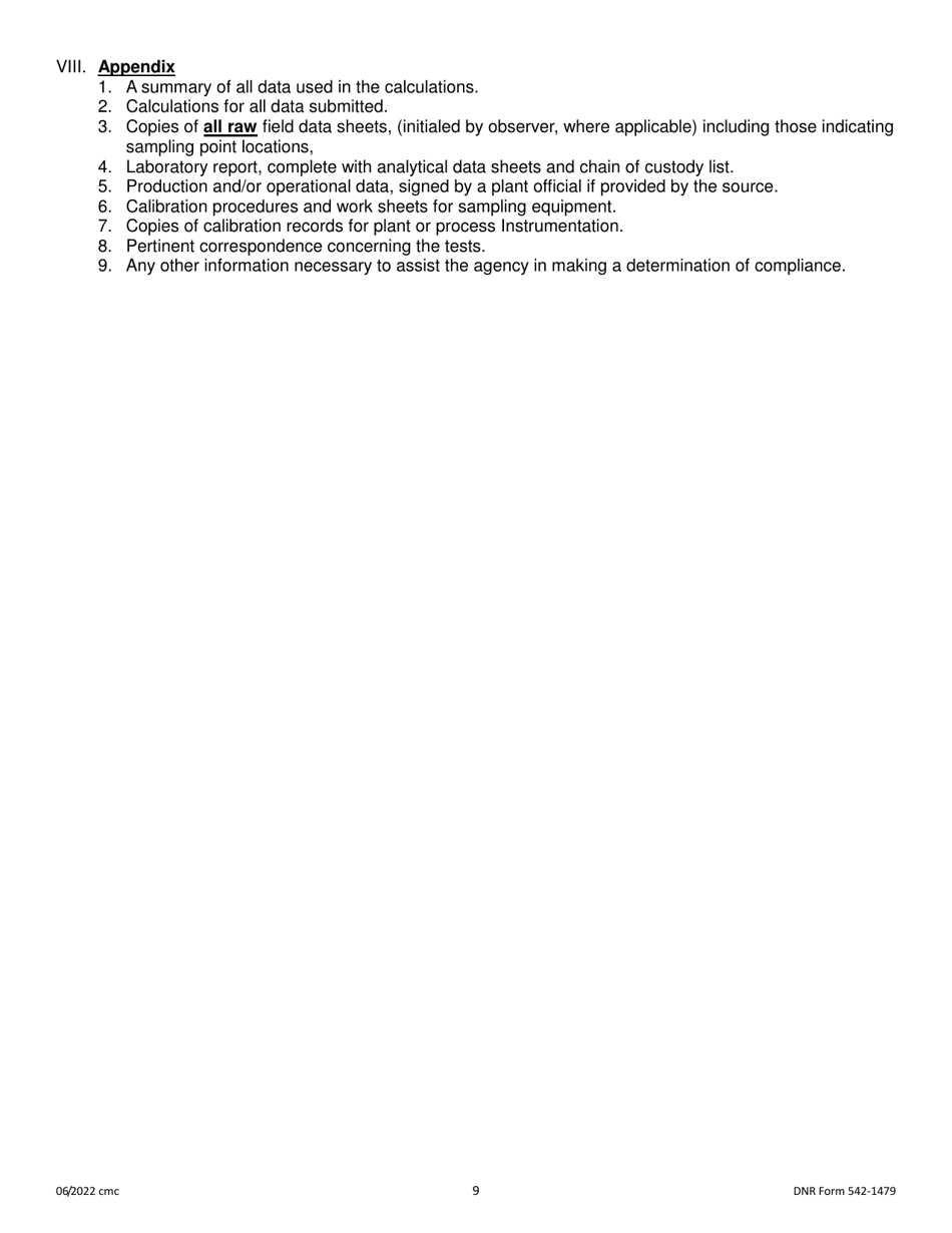 DNR Form 542-1479 Proposed Test Plan Protocol - Iowa, Page 9