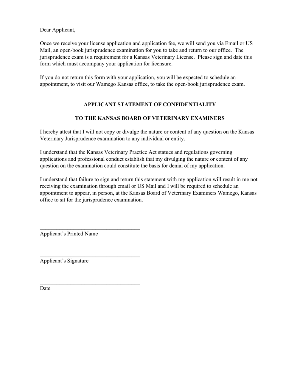 Kansas Veterinary Technician Registration Application - Kansas, Page 5