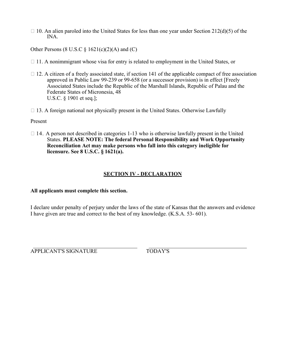 Kansas Veterinary Technician Registration Application - Kansas, Page 8